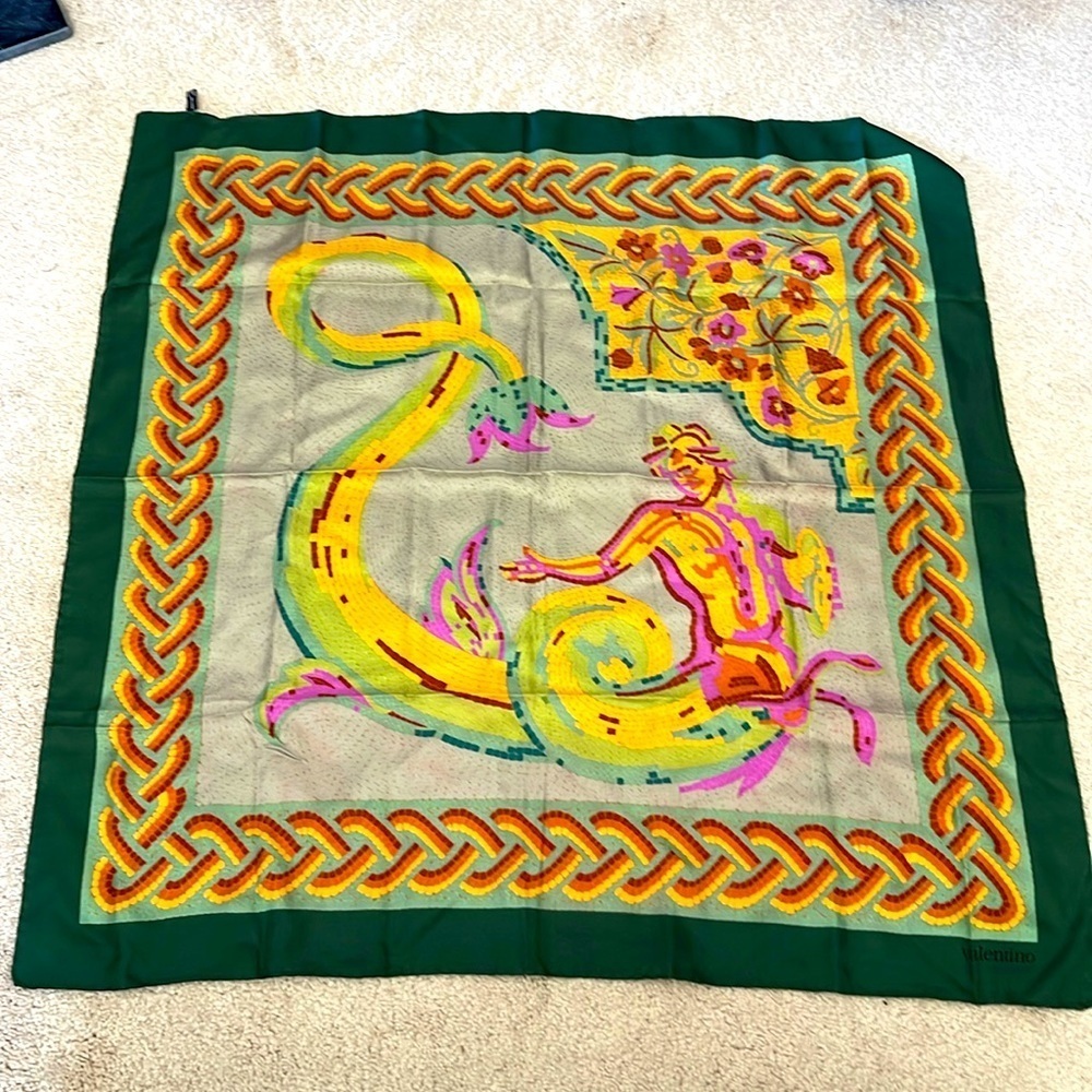 Valentino Colorful Mosaic Printed Silk Square Scarf. P10/A - Picture 2 of 6